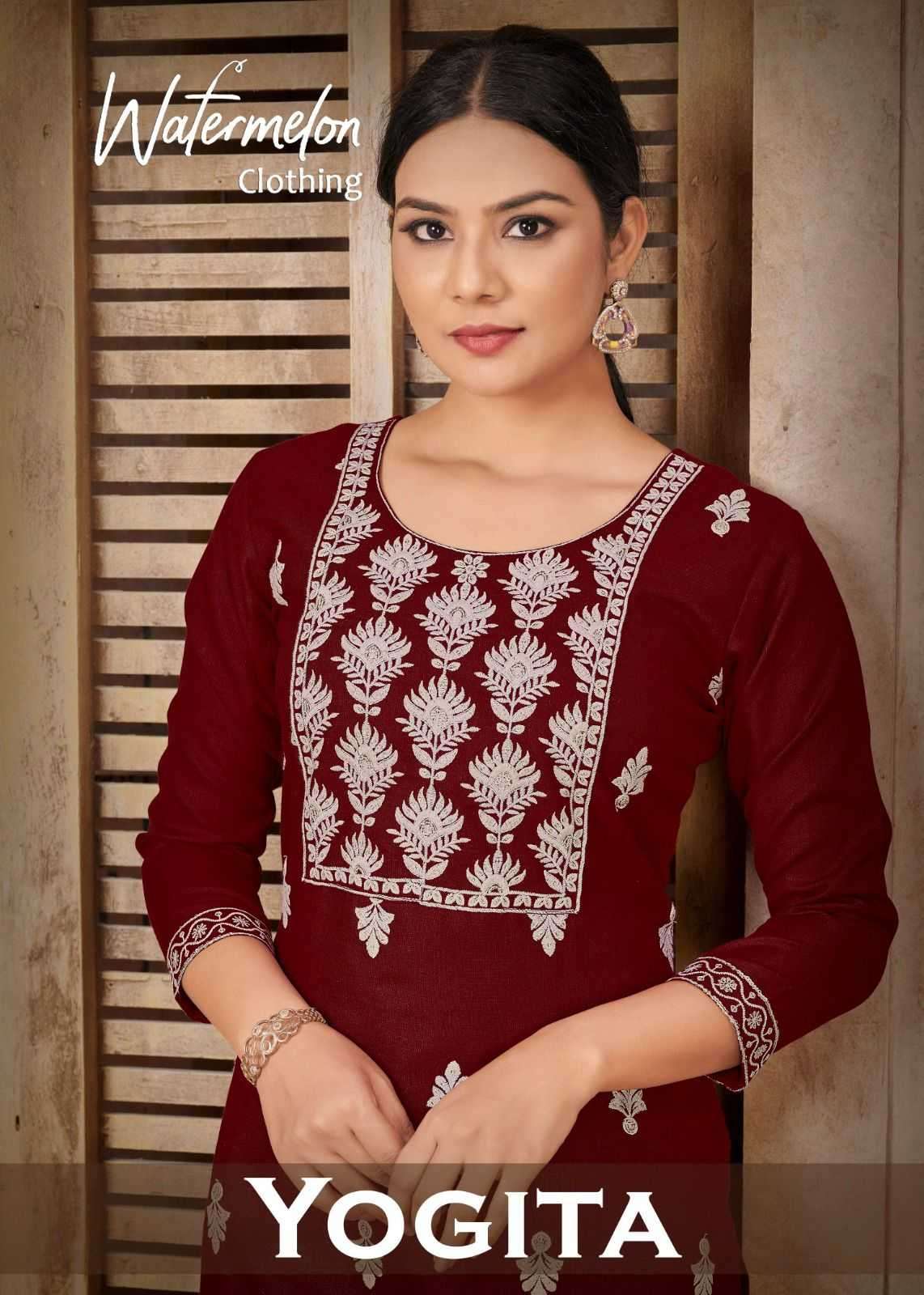 pr yogita series 1001-1006 magic cotton kurti