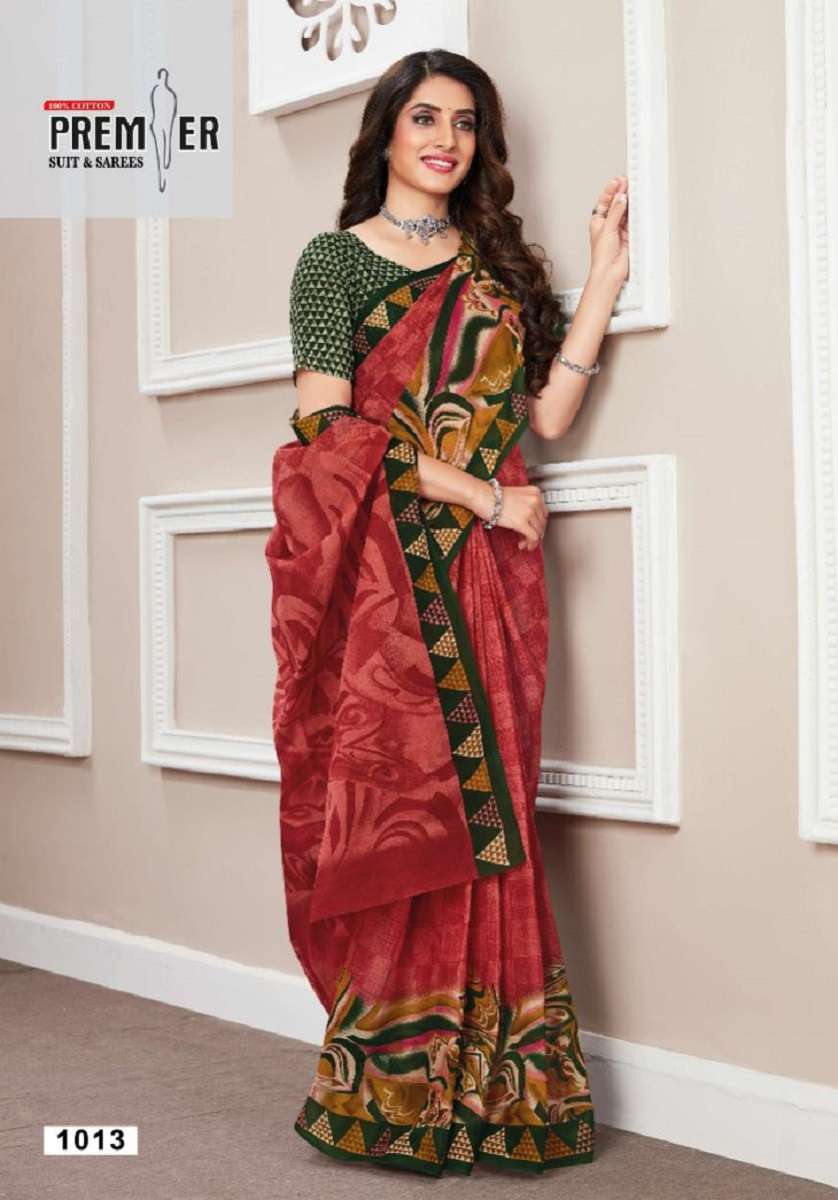 Premier Vasudha Vol-1 series 1001-1020 pure cotton saree