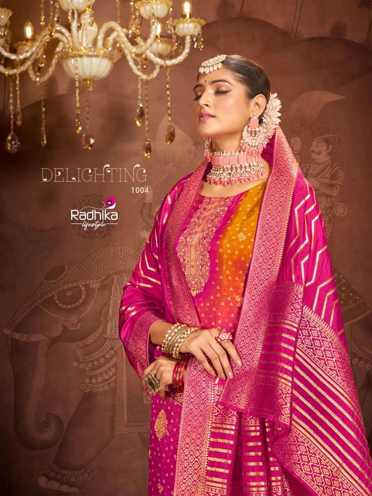 radhika lifestyle utsav vol 1 series 1001-1004 dola silk suit