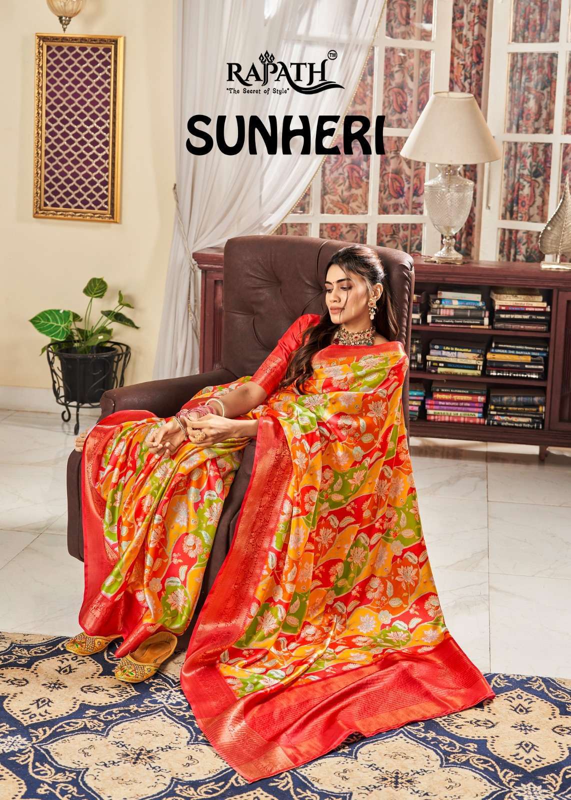 rajpath sunheri series 165001-165008 pure satin saree