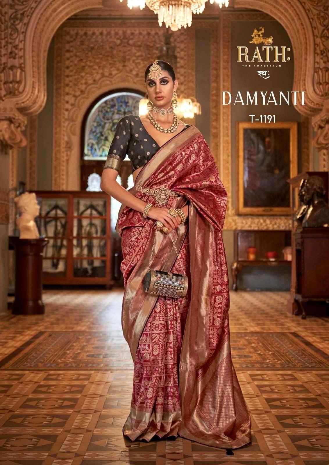 rath damyanti series 1190-1198 soft pure silk saree