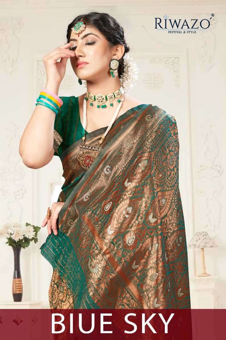 riwazo blue sky series 1001-1006 Organza saree