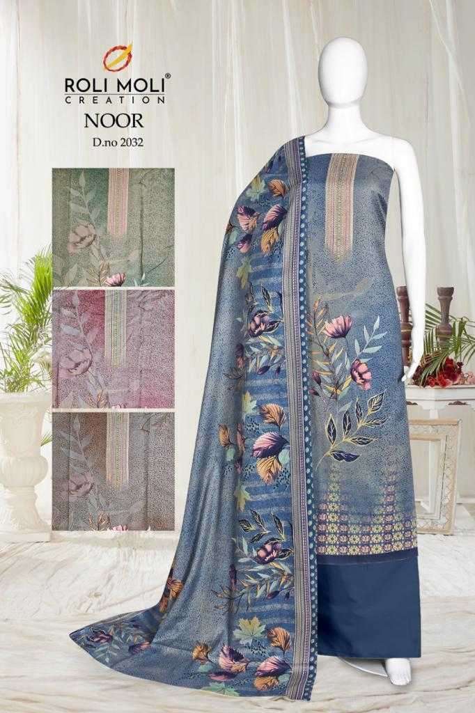 roli moli creation noor Pure pashmina Print with Swarovski Diamond suit