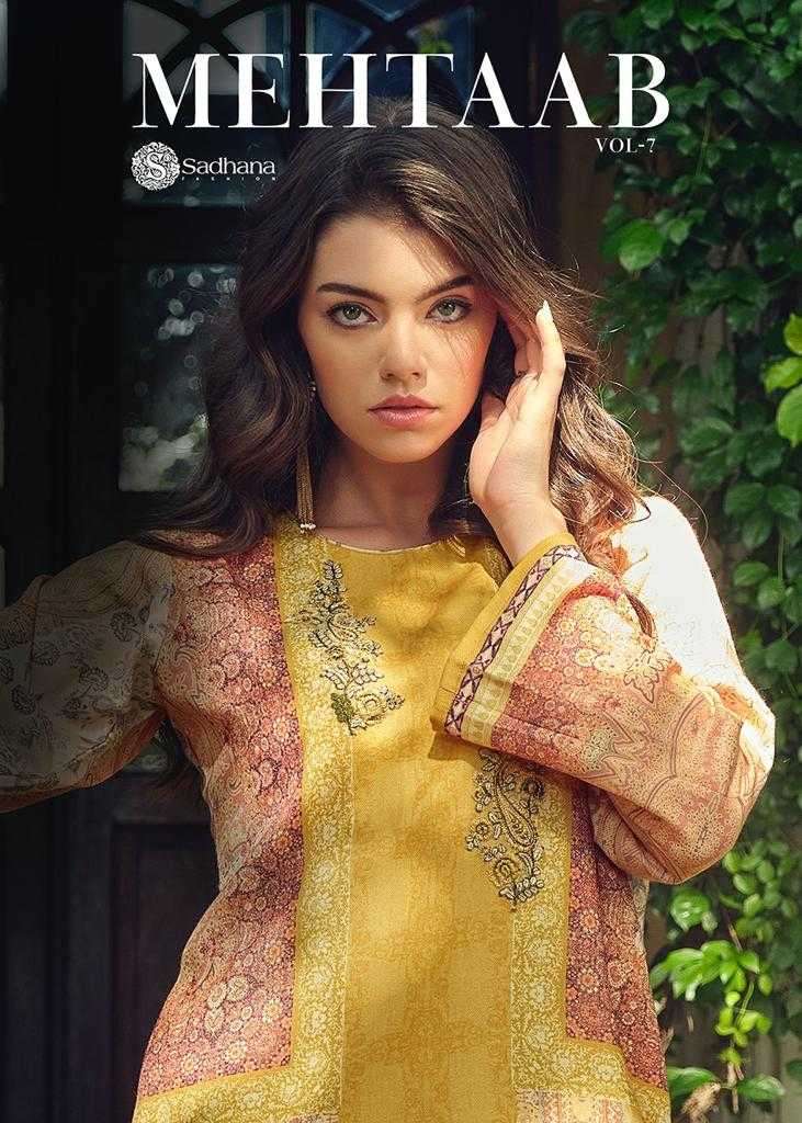 sadhana mehtaab vol 7 series 5256-5263 viscose pashmina suit 