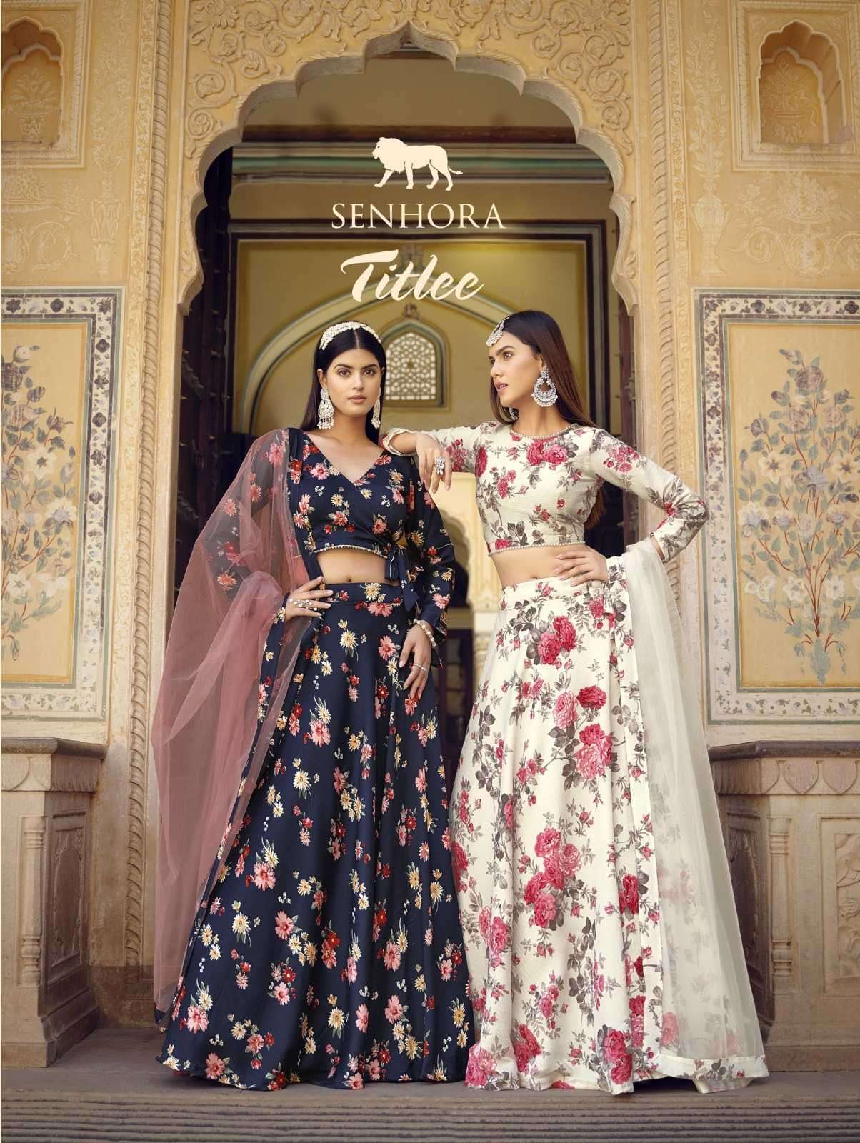 senhora titlee series 3011-3014 Finest Crushed Silk lehenga