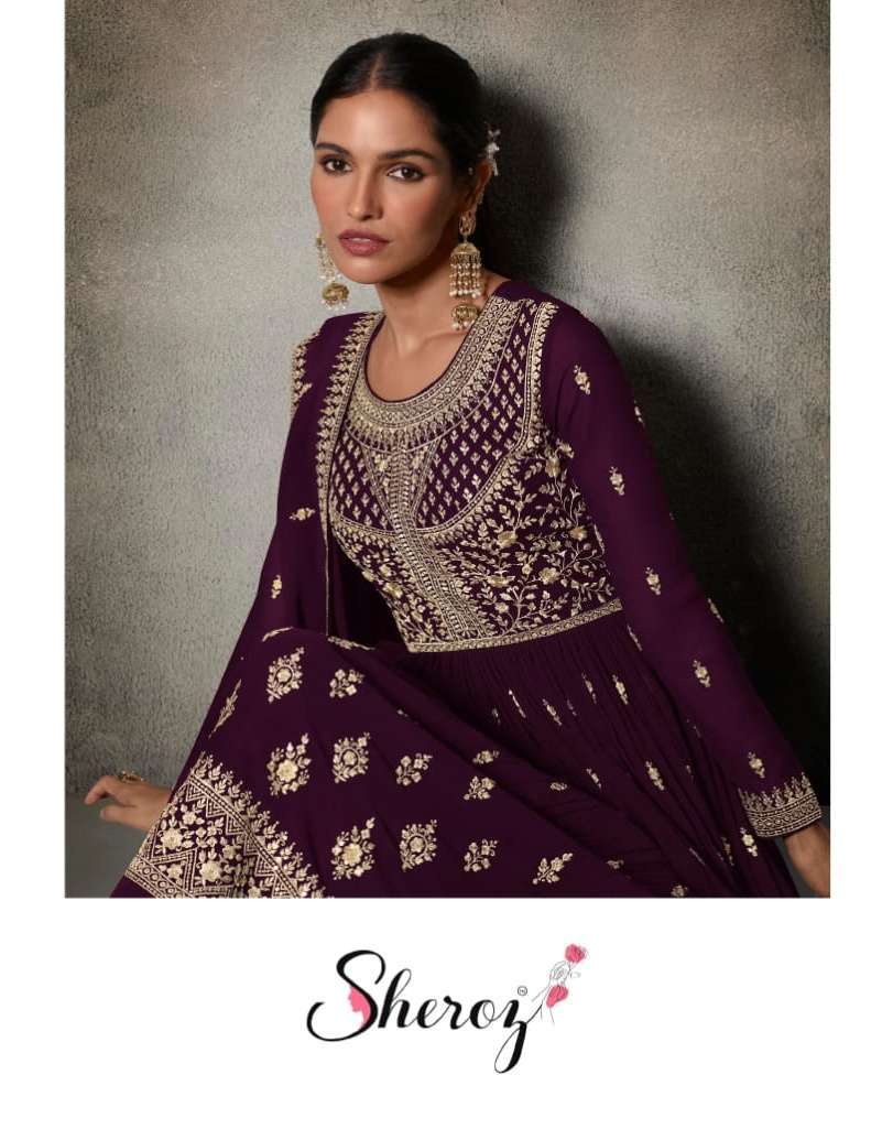 sheroz 3801 Blooming fox georgette with heavy embroidery suit