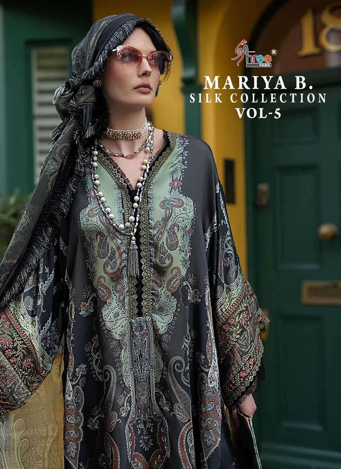 shree fab mariya b silk collection vol 5 series 3286-3291 pure japan satin suit