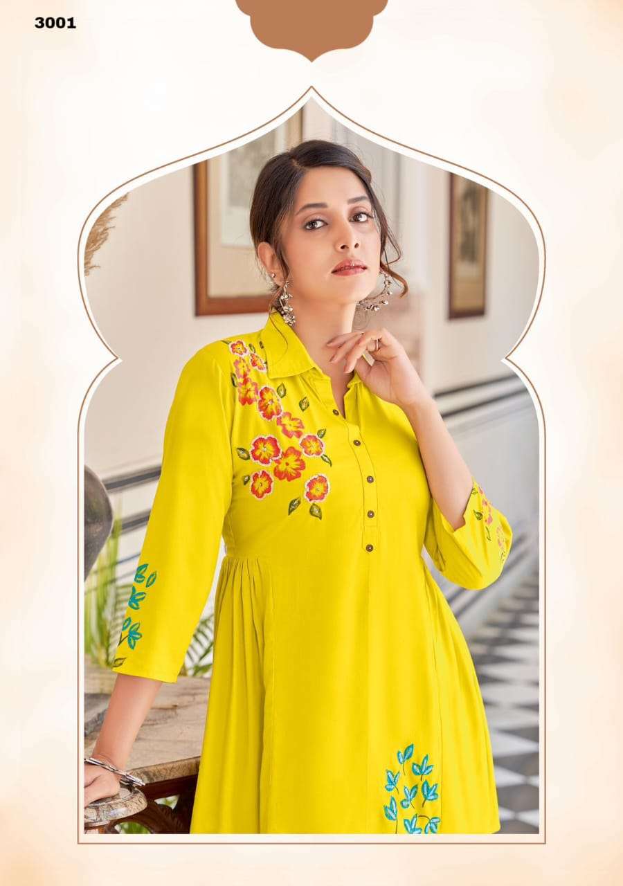 tulips designer heavy rayon co-ord sets