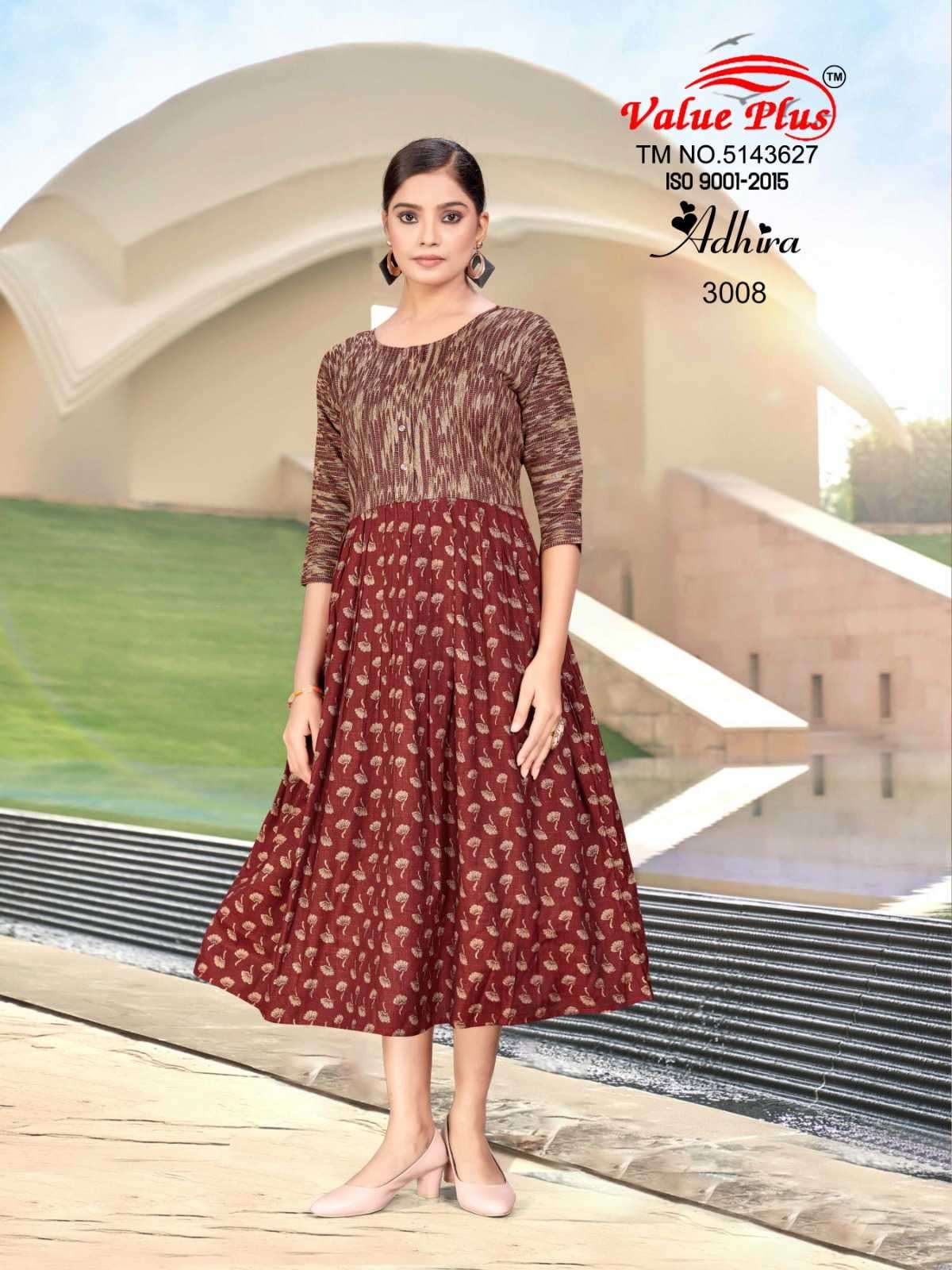 value plus adhira vol 10 series 3001-3016 Rayon based kurti