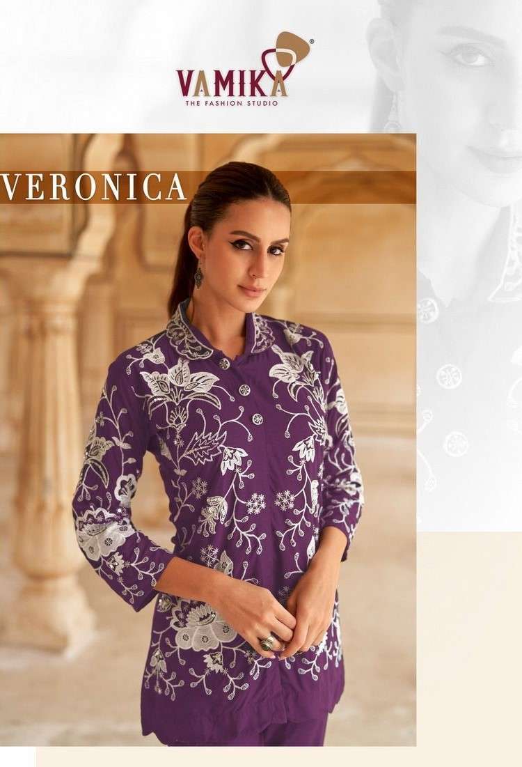 vamika veronica series 1201 Heavy REYON With squence Work kurti