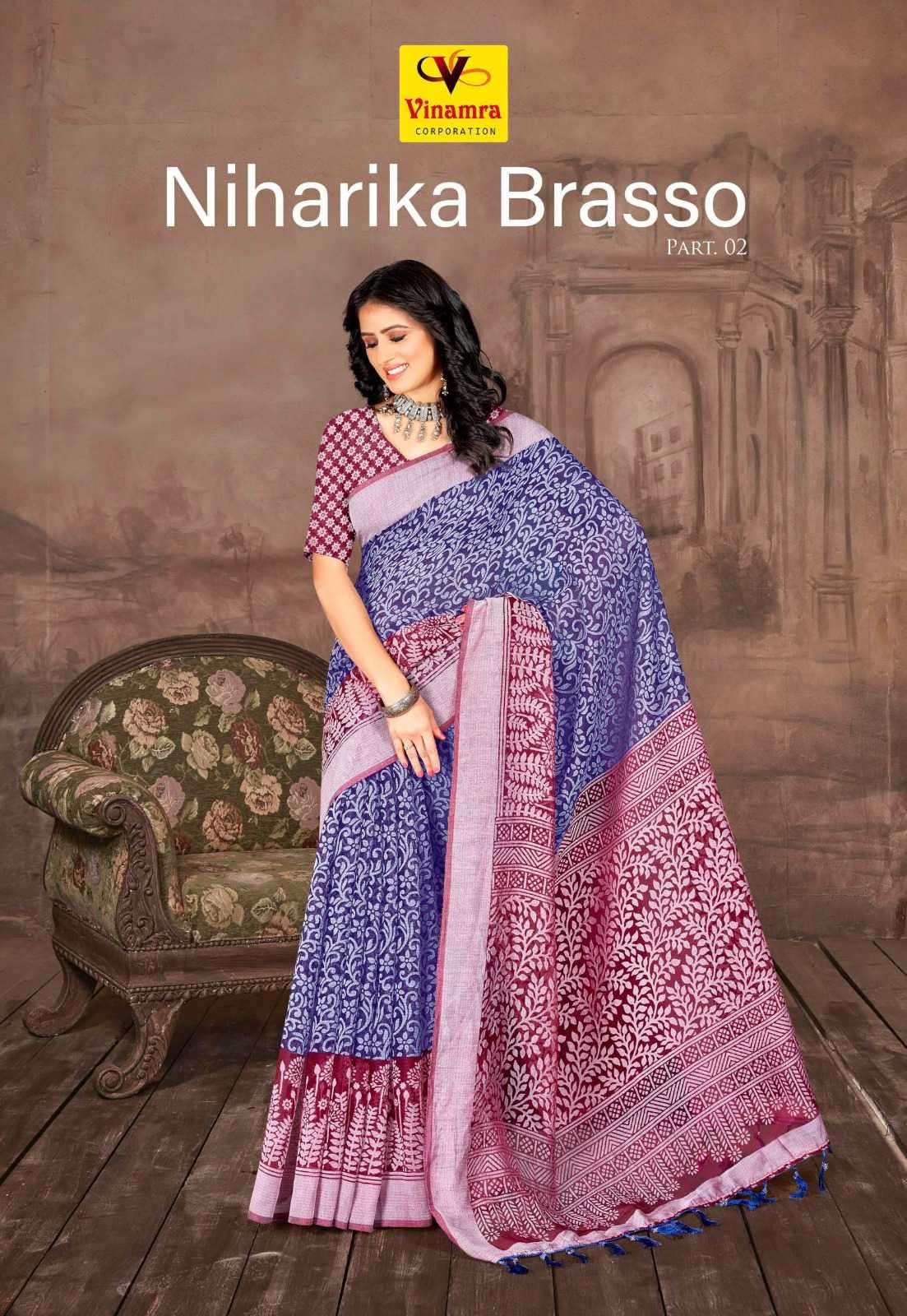vinamra niharika brasso vol 2 series 09-16 cotton saree