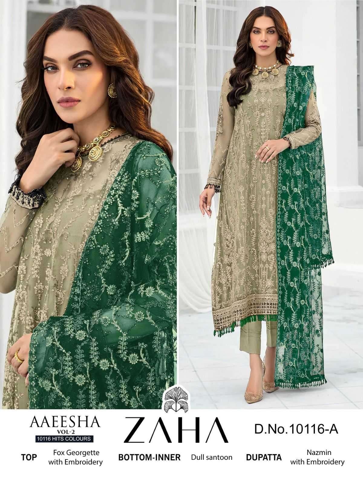 zaha 10116a heavy georgette embroidered suit