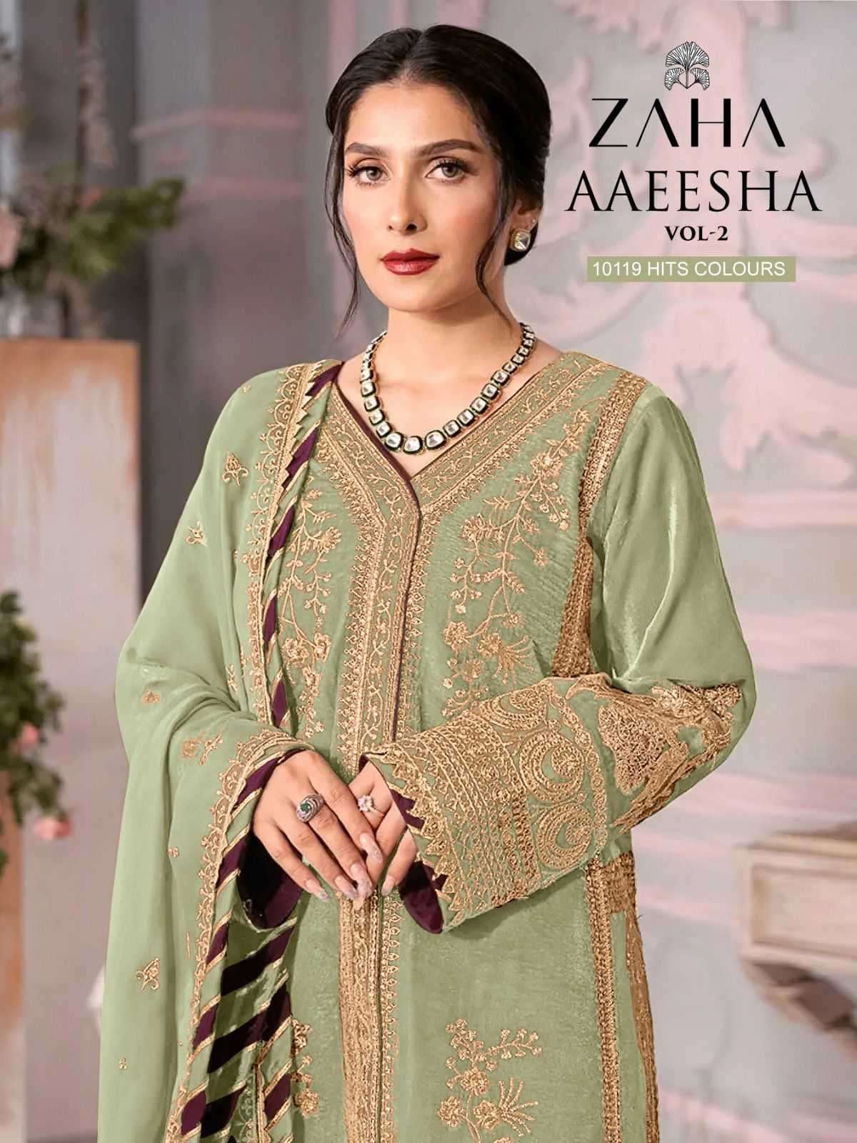 zaha aaeesha vol 2 10119 hijk georgette suit 