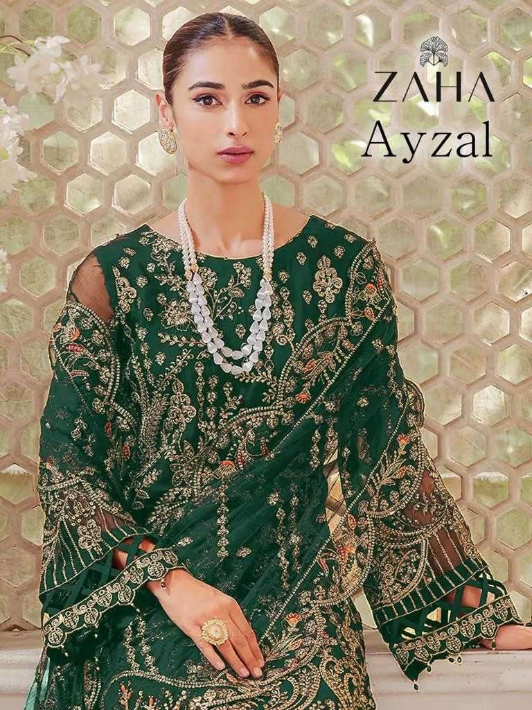 zaha ayzal vol 1 10221 georgette heavy embroidered suit