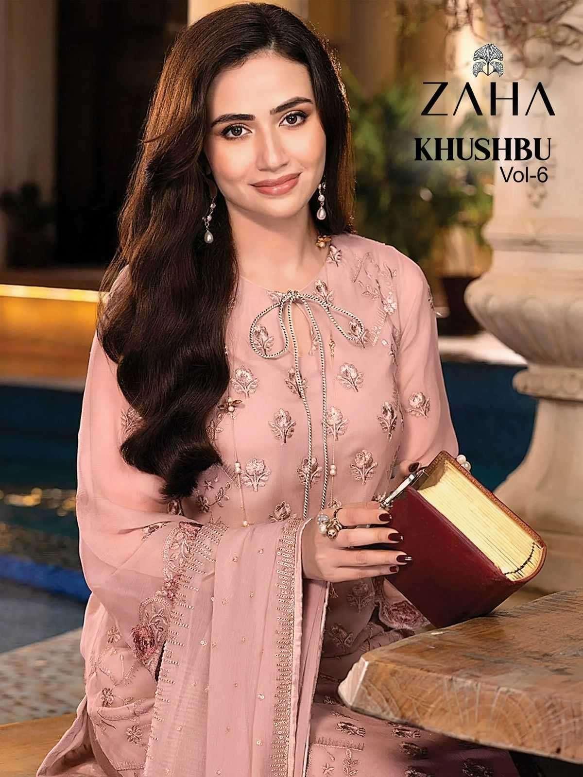 zaha khushbu vol 6 series 10148-10150 georgette suit 