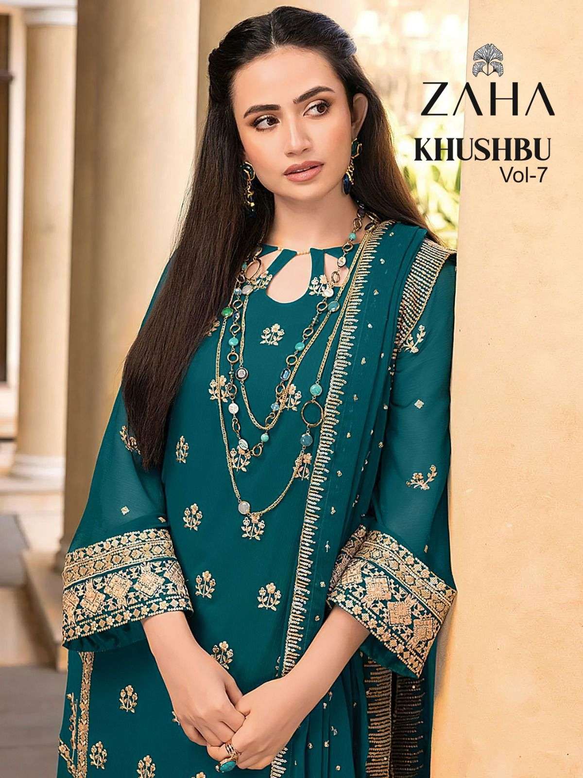 zaha khushbu vol 7 designer georgette suit 