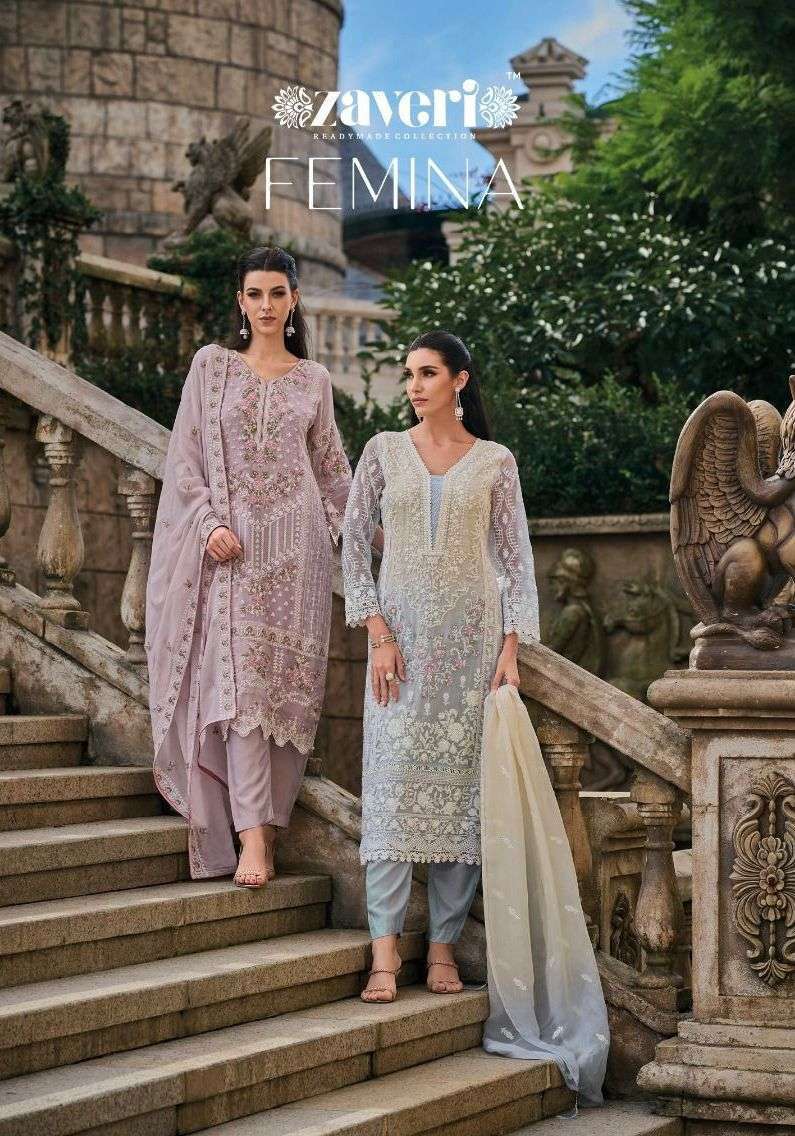 zaveri femina series 1217-1220 Soft organza suit