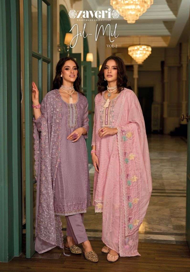 zaveri jil mil vol 2 series 1237-1239  soft organza suit