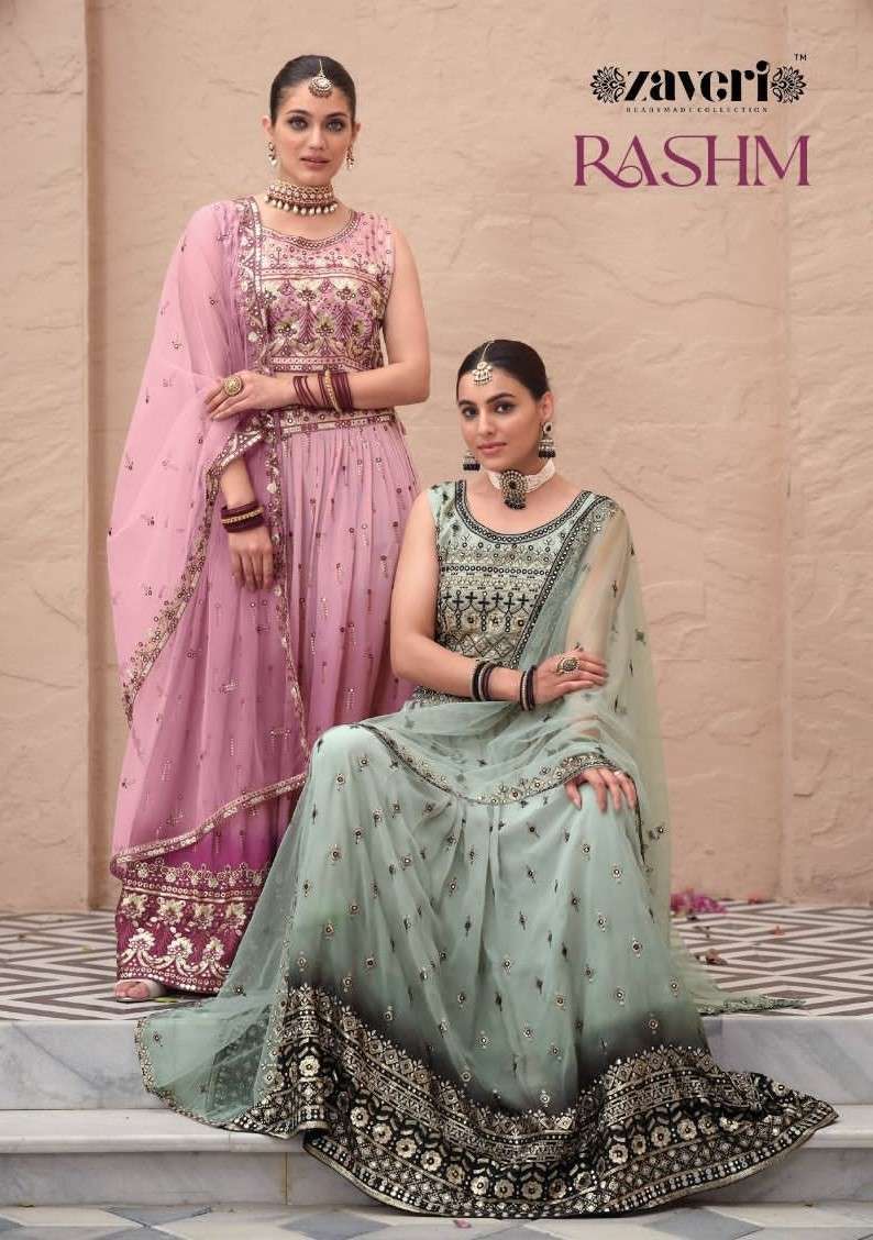 zaveri rasham series 1149-1151 silk embroidery work suit 