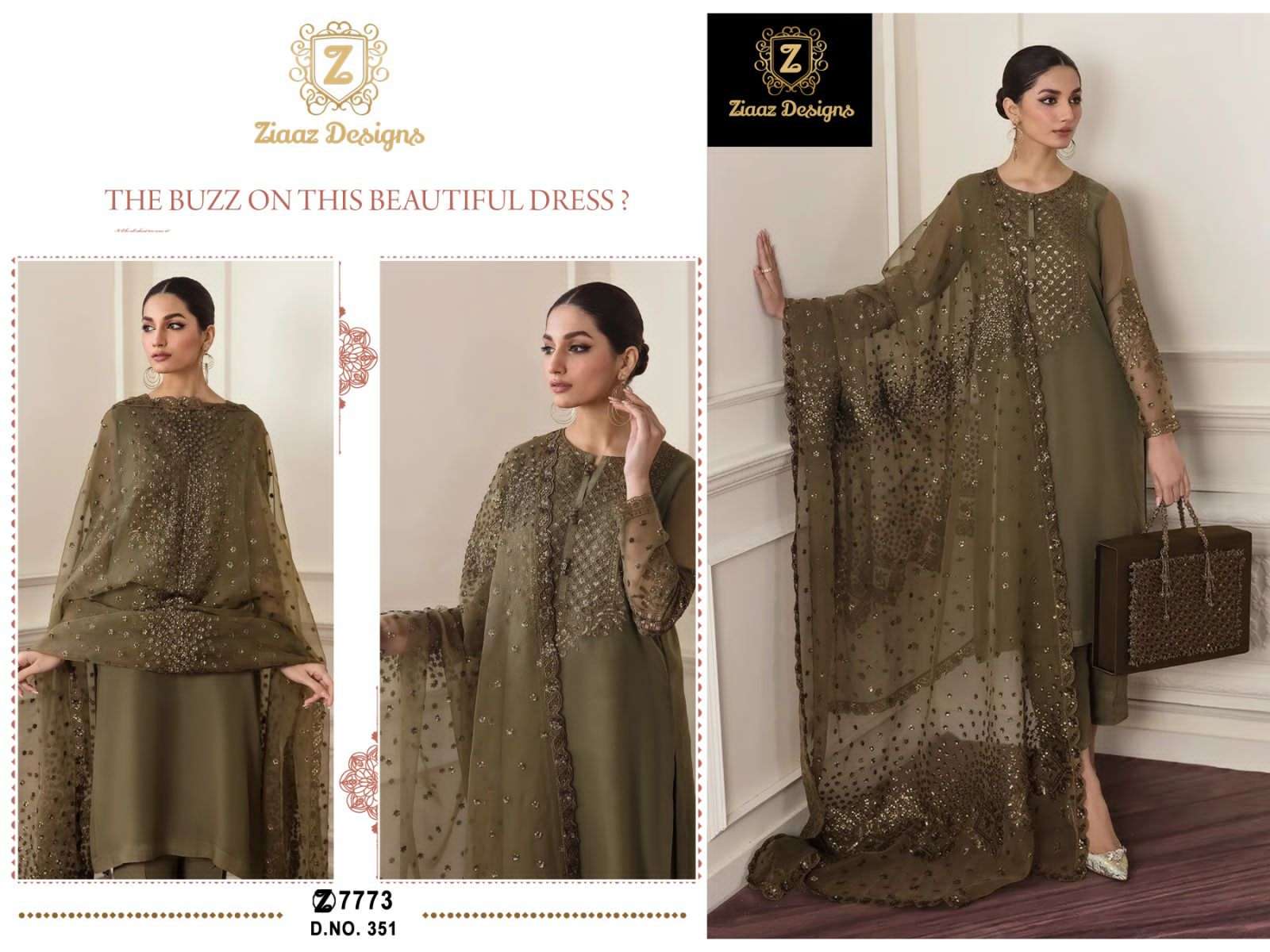 ziaaz designs 351 designer georgette suit 