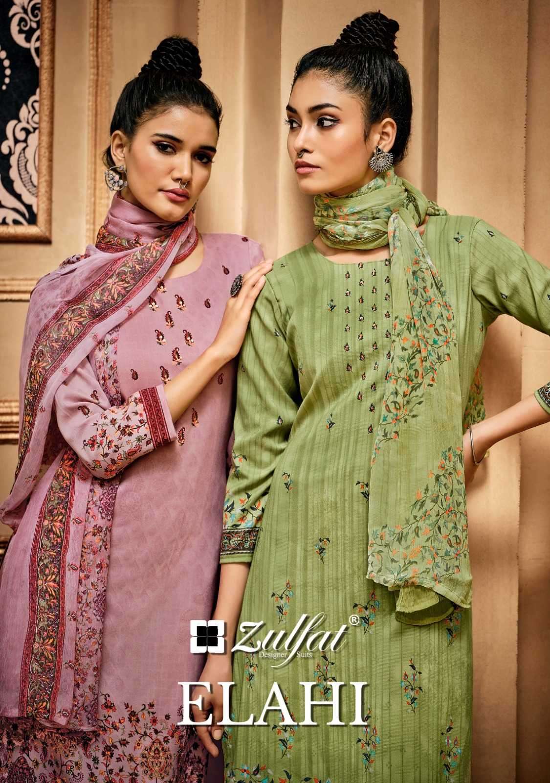 zulfat elahi series 517001-517010  Pure Wool Pashmina suit