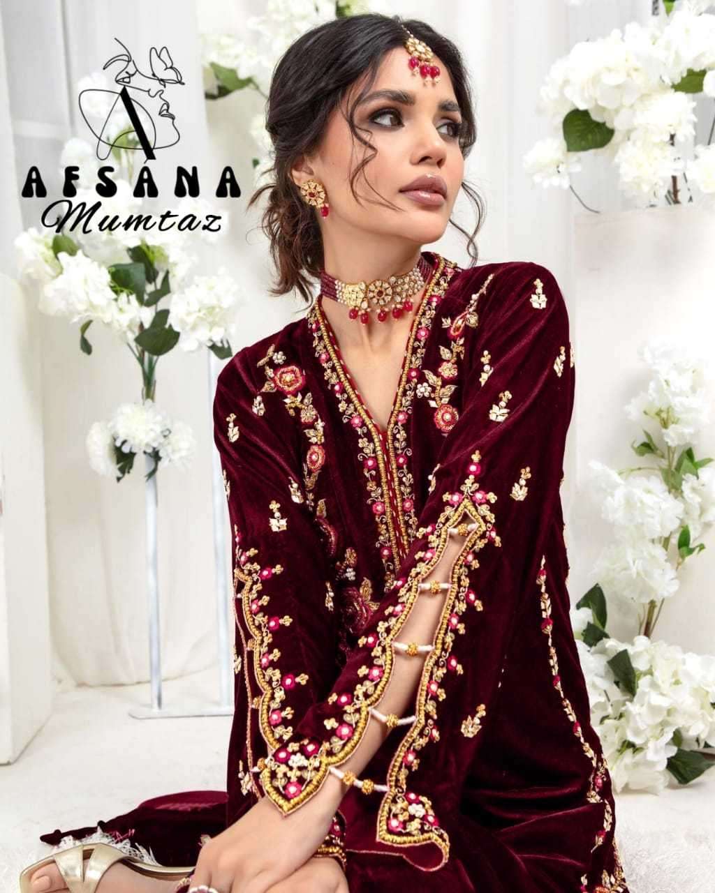 afsana mumtaz heavy velvet embroidery suit 