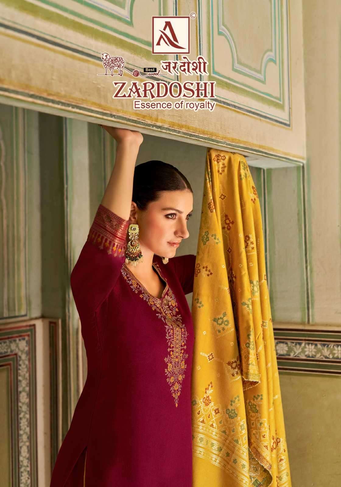 alok suit zardoshi series 1350001-1350006 Premium Hand Weave Pashmina suit