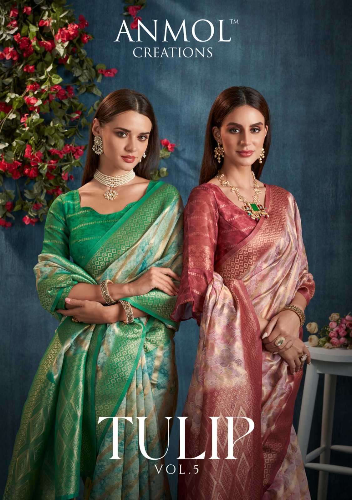 anmol creation tulip vol 5 series 501-508 silk rich pallu saree