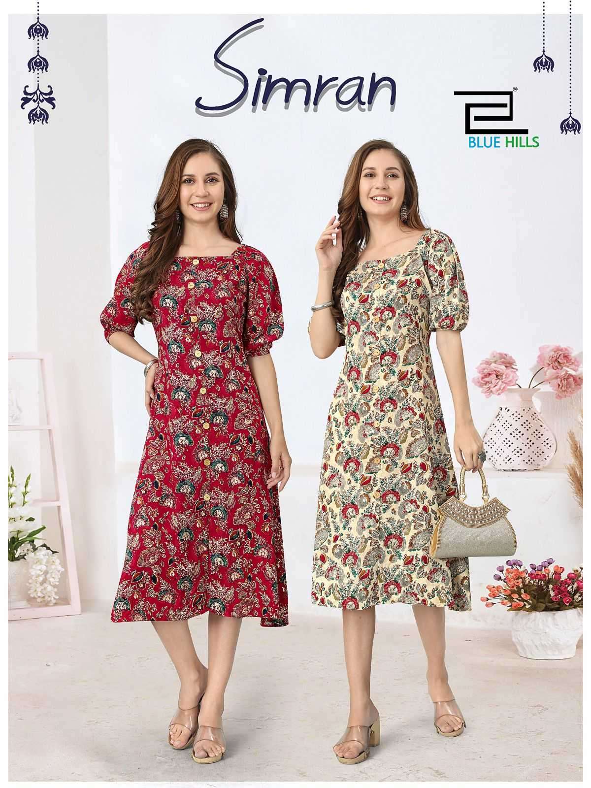 blue hills simran series 1001-1004 rayon 14 kg kurti