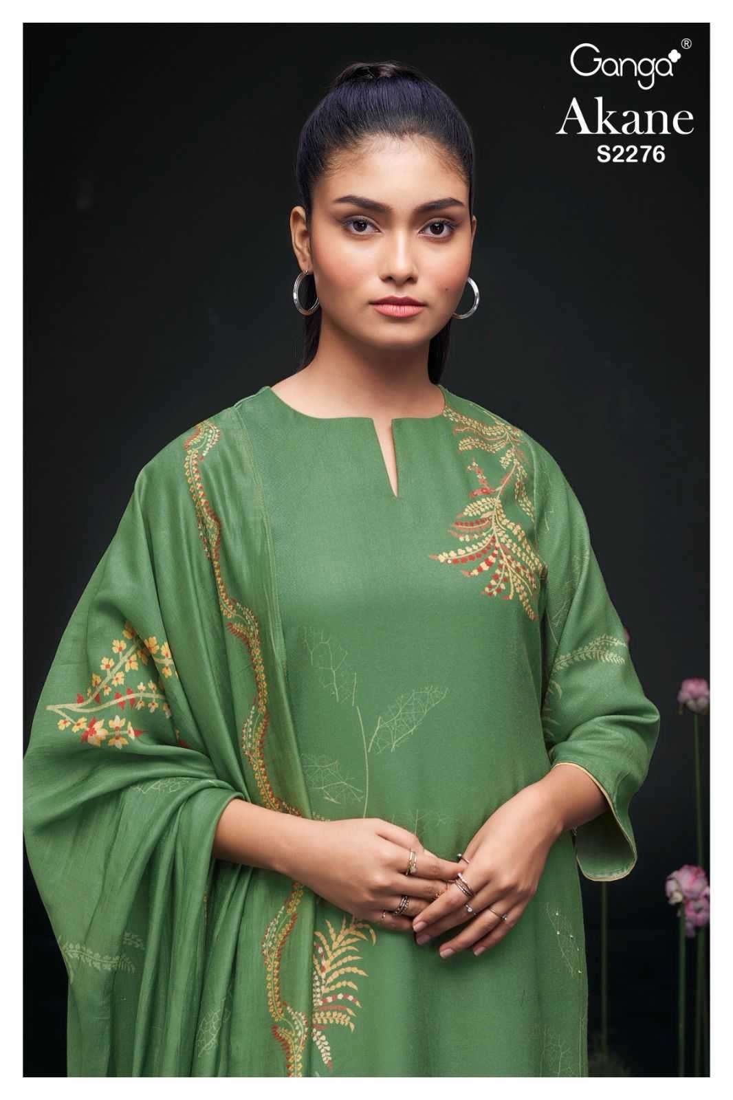 Ganga akane 2276 wool Pashmina suit 
