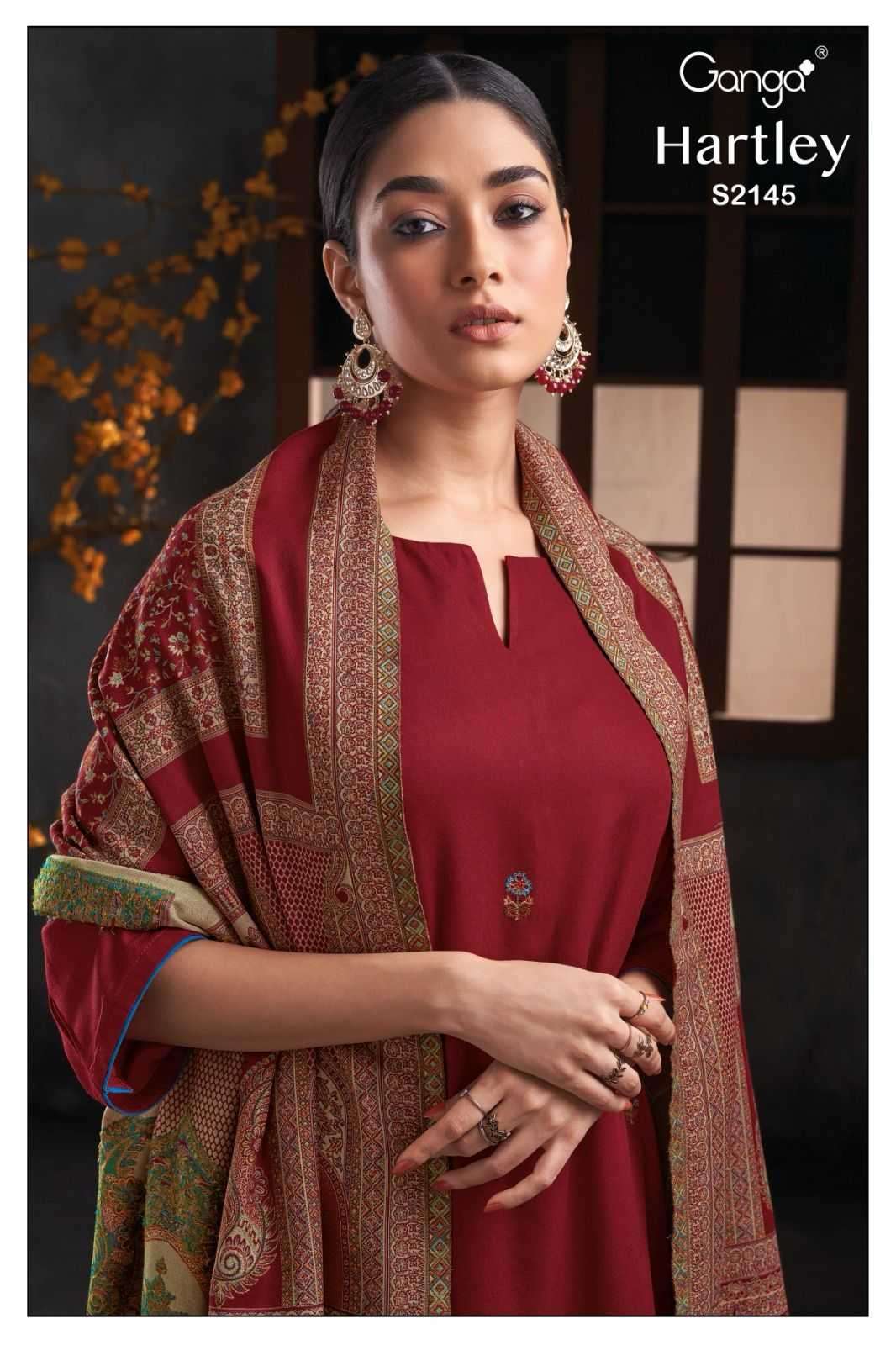 ganga hartley 2145 premium pure pashmina suit 