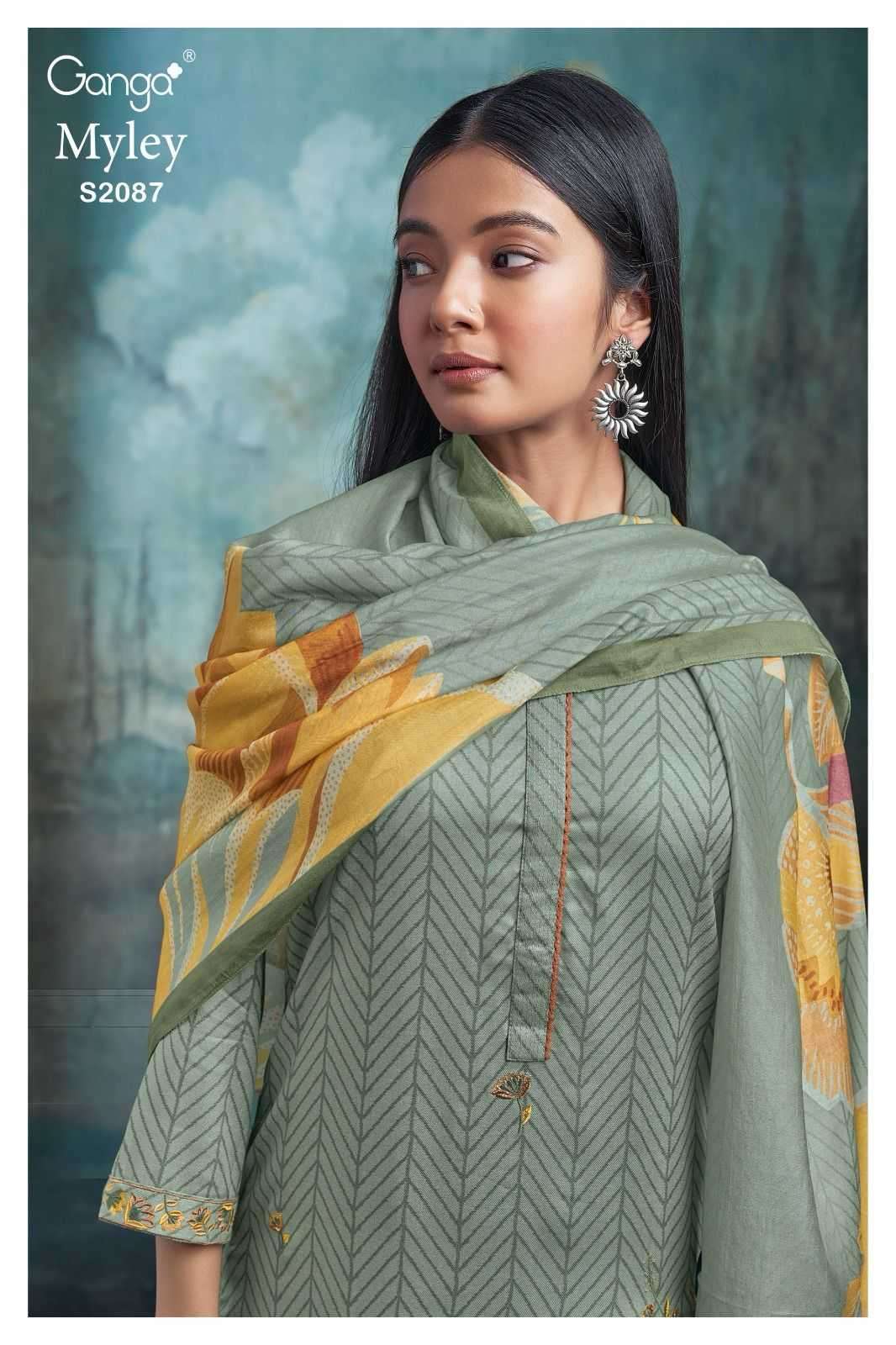 ganga myley 2087 premium pure pashmina suit