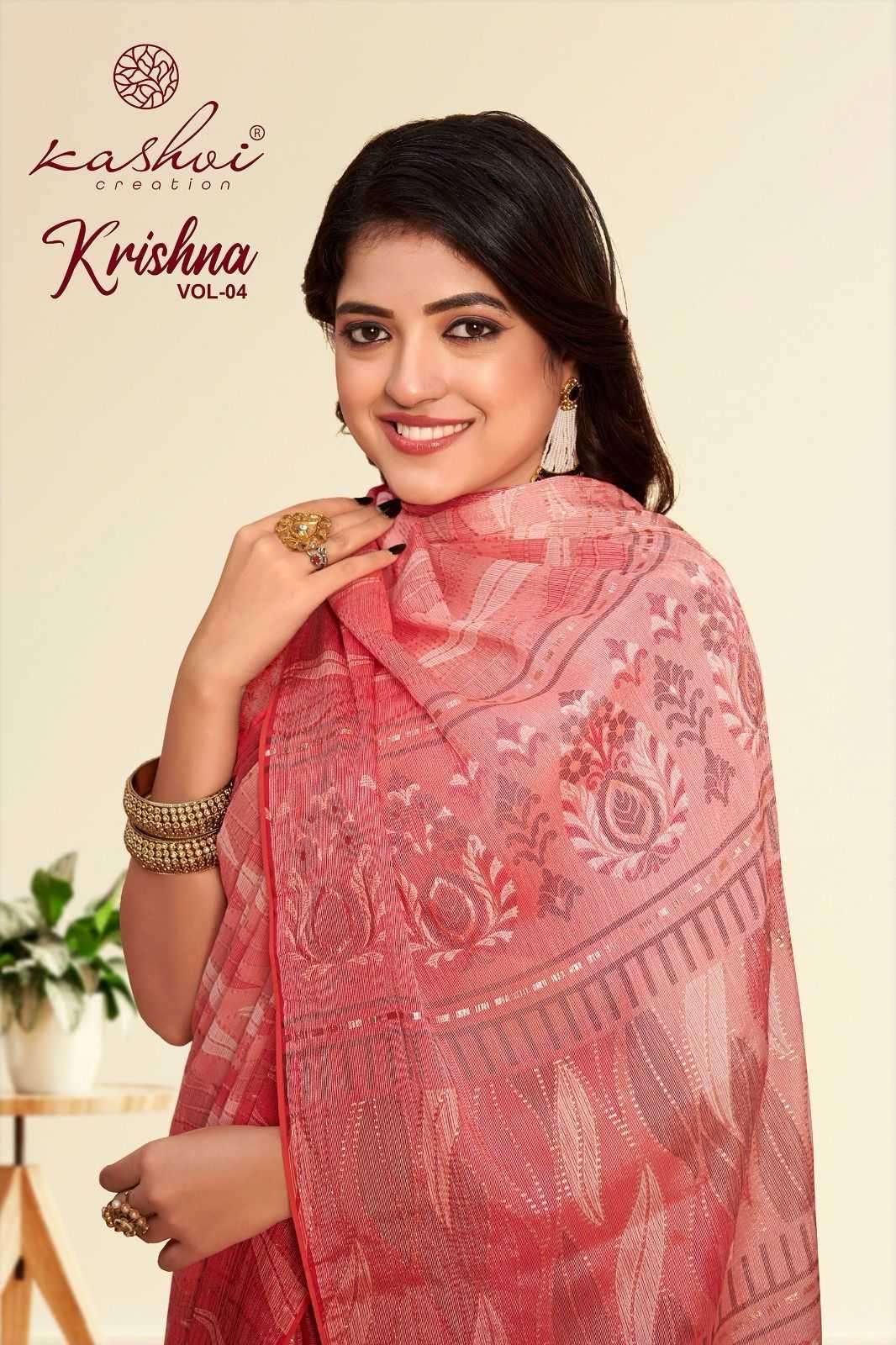 Kashvi krishna vol 4 series 1001-1008 chiffon brasso saree
