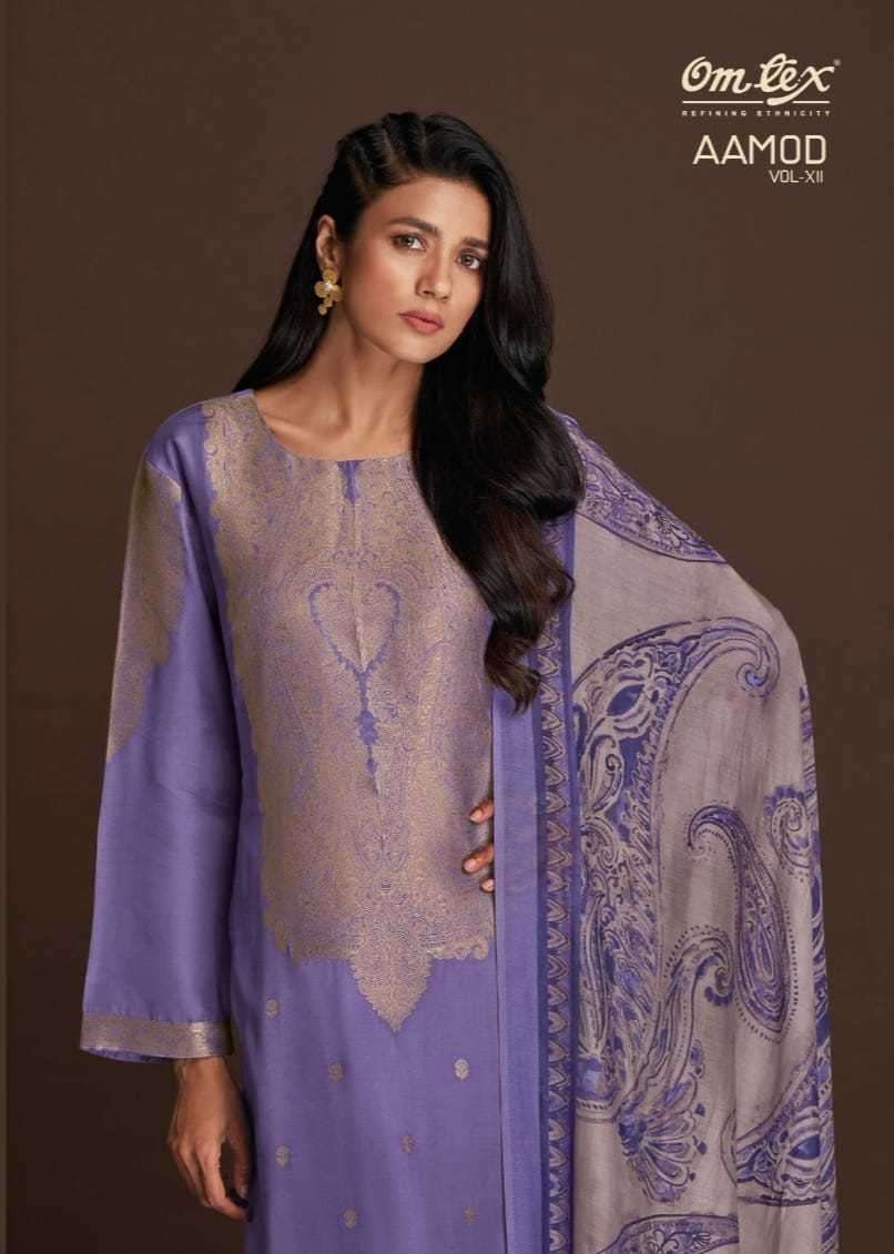 omtex aamod vol 12 series 3161 muslin jacquard suit 