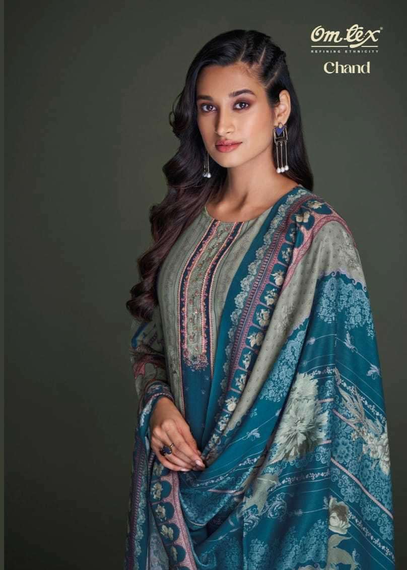 Omtex chand series 3091 pashmina digital print with handwork suit 