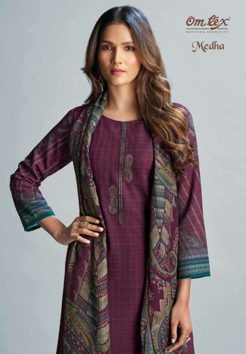 omtex medha series 3101 pashmina digital print work suit 