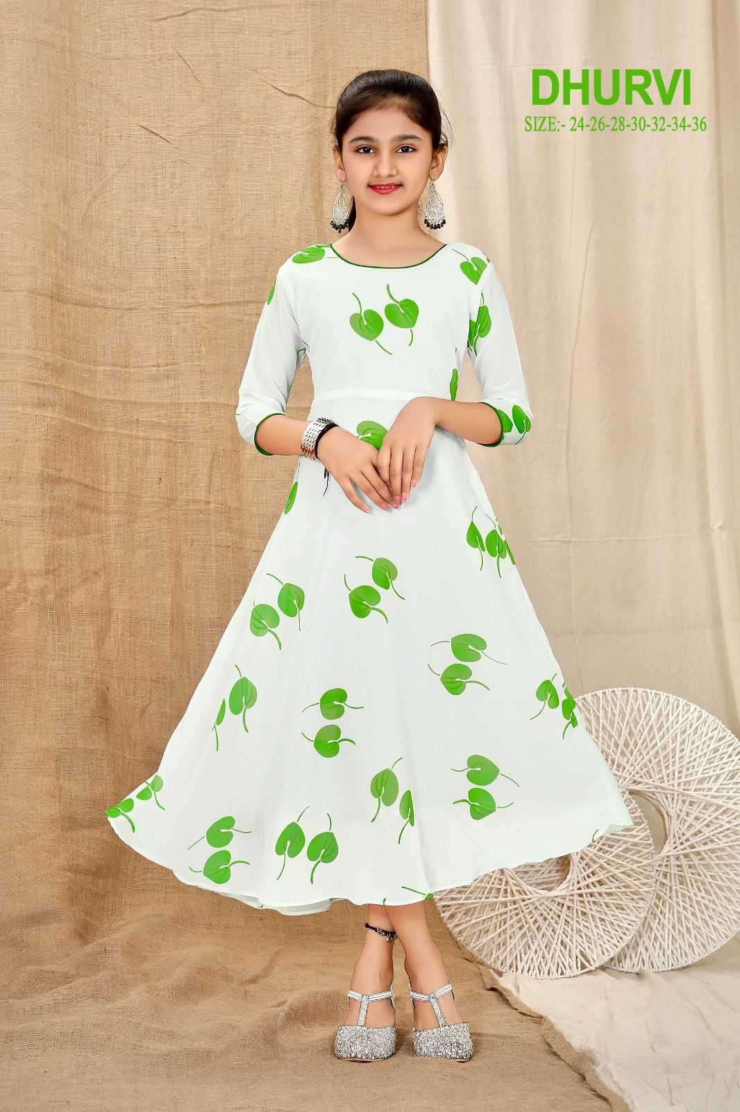 Pr dhruvi series 1001-1006 faux georgette kids wear kurti