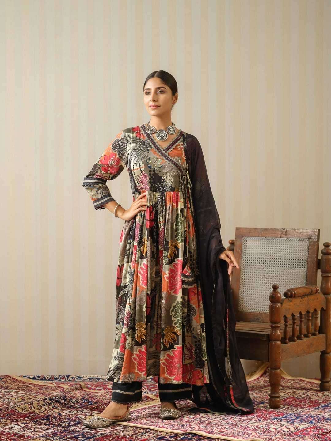 psyna 2465 Pure Chinnon readymade angrakha suit 