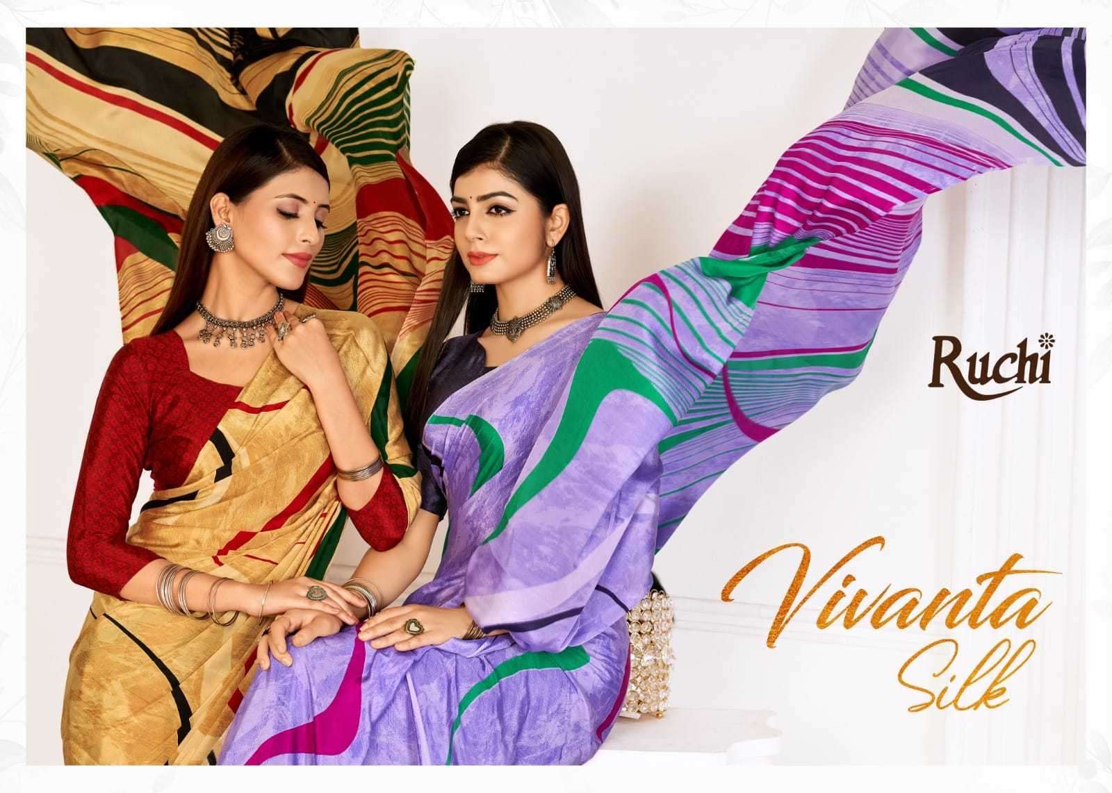 ruchi vivanta silk vol 24 series 28201-28206 Silk Crepe saree