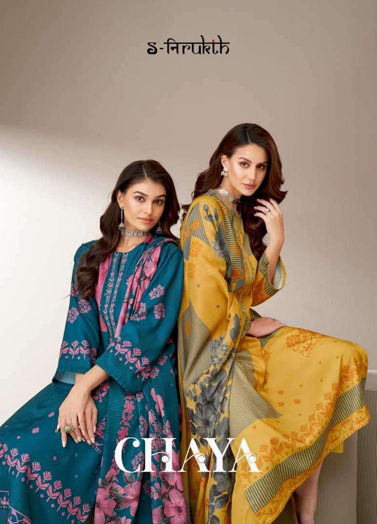 s nirukth chaya pashmina print embroidery suit 