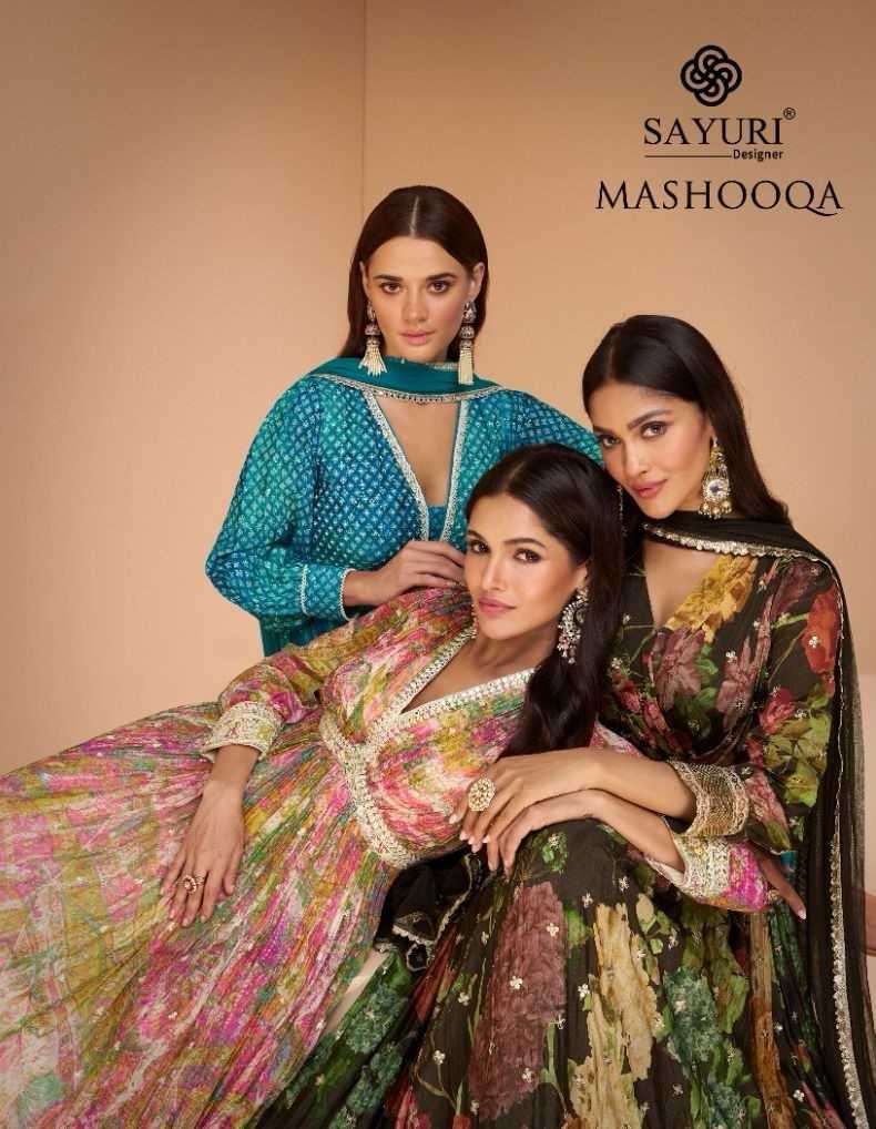 sayuri mashooqa series 5359-5362 real georgette gown with dupatta 