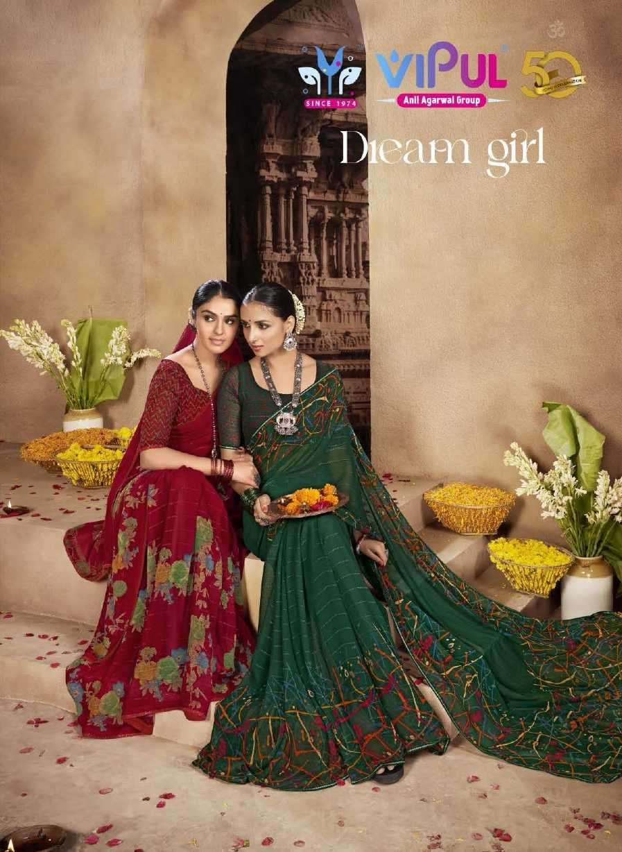 vipul fashion dream girl series 74025-74036 chiffon saree