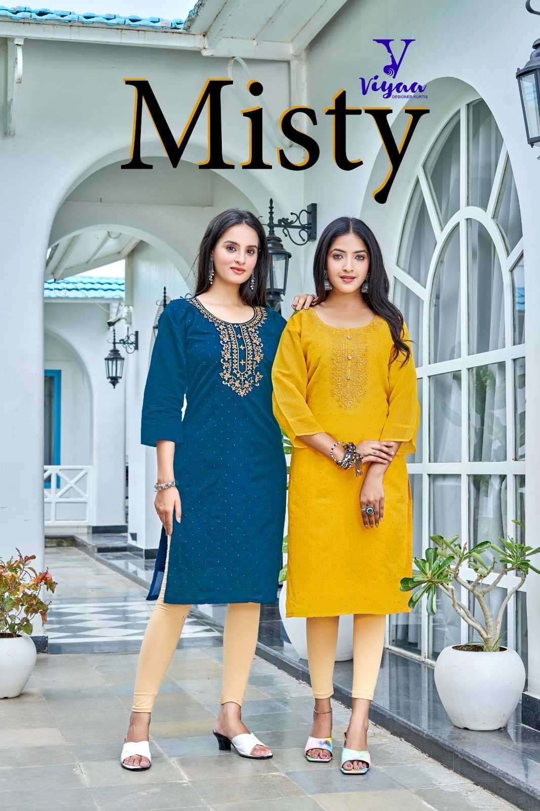 viyaa designer misty series 1001-1008 pure modal chanderi kurti