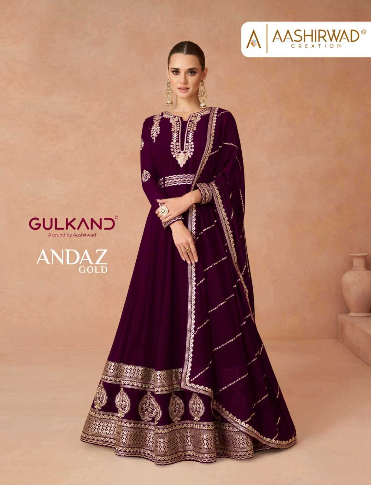 aashirwad gulkand andaz gold series 9875-9878 real georgette suit 
