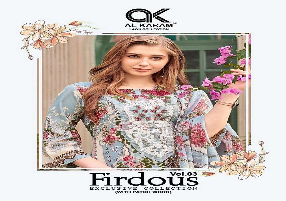 Al Karam Firdous Vol-3 series 3001-3010 Heavy Soft Cotton suit
