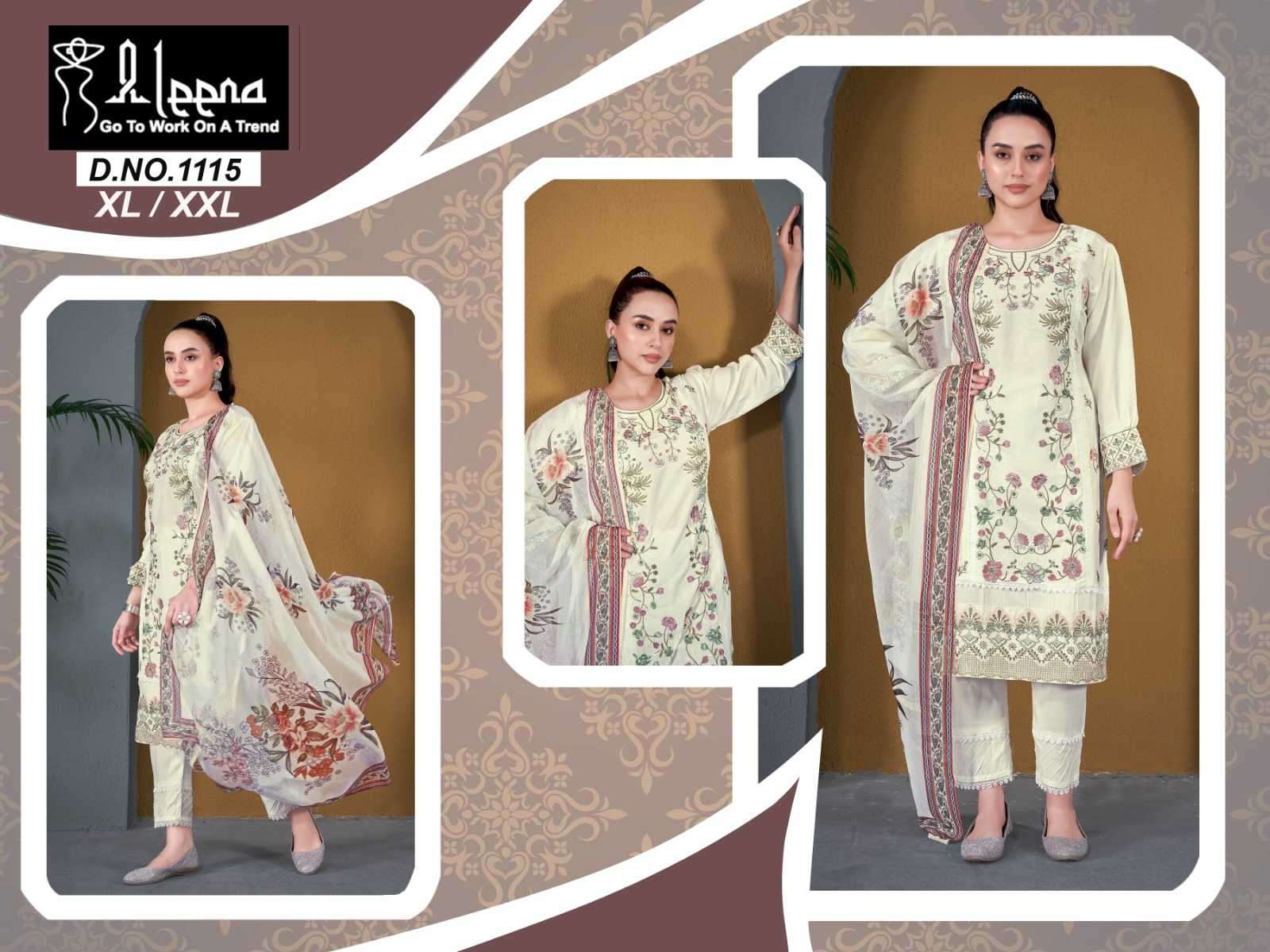 aleena 1115 heavy rayon embroidery suit 