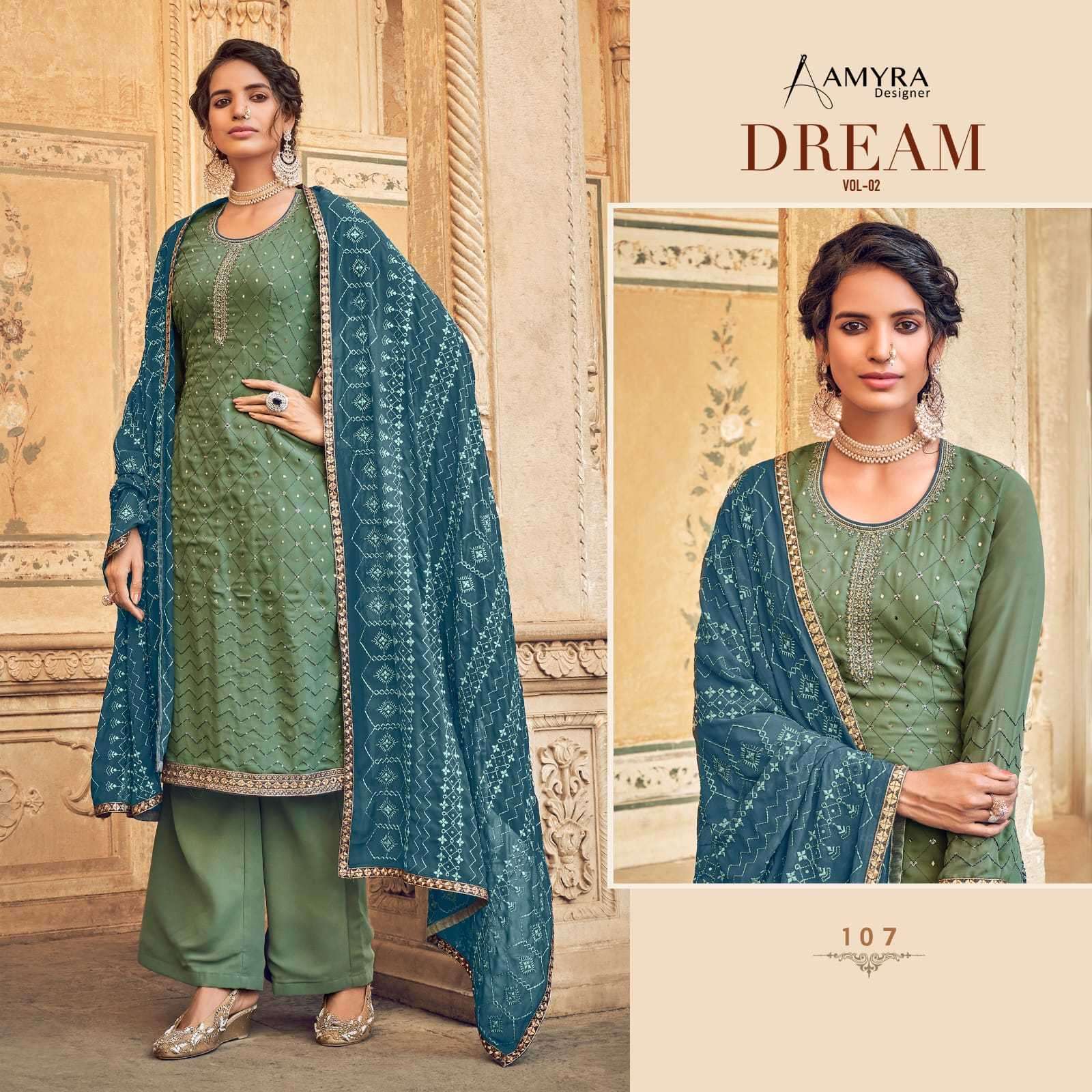 amyra designer dream vol 2 series 105-108 georgette suit