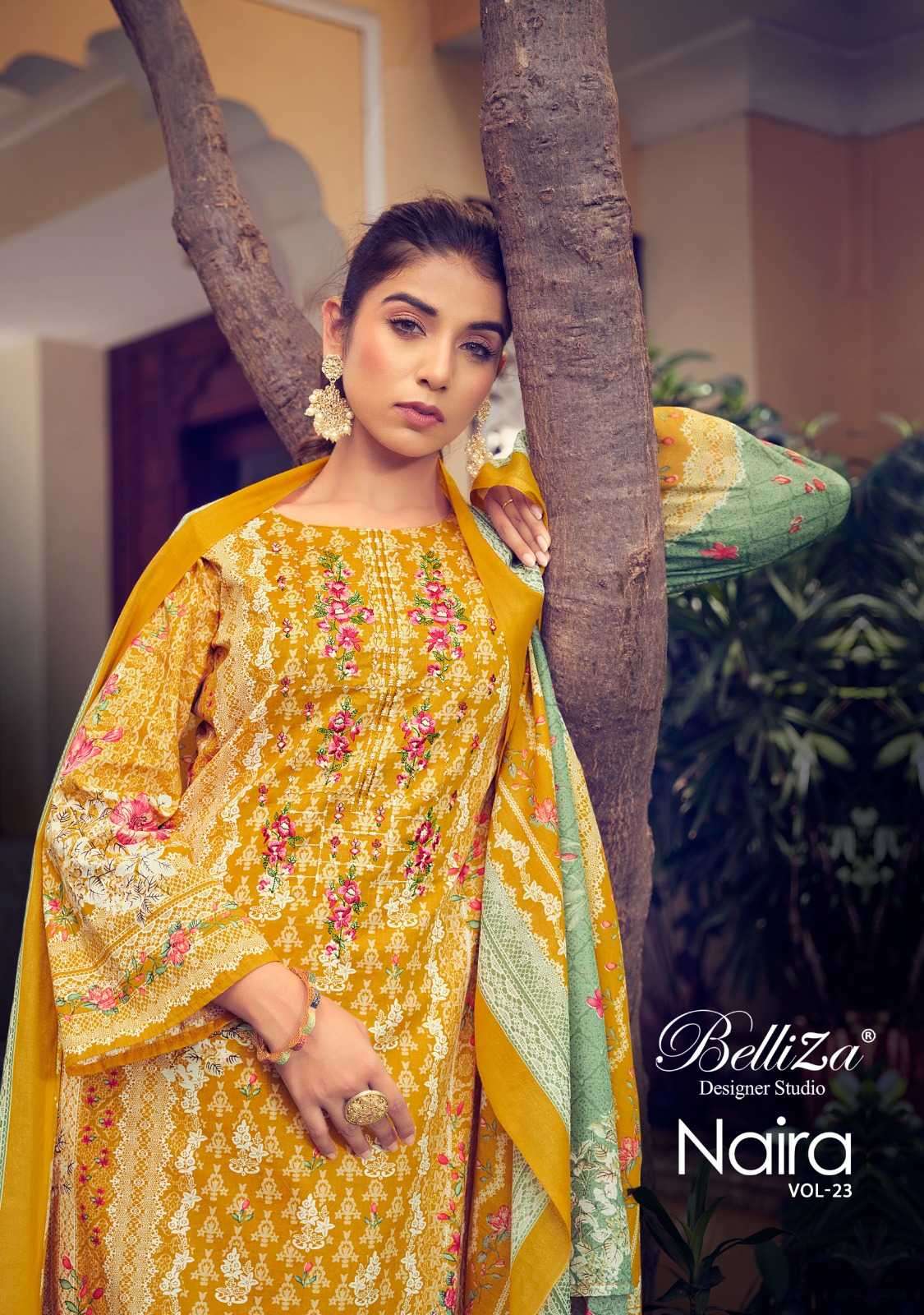 belliza naira vol 23 series 853001-853010 pure cotton suit 