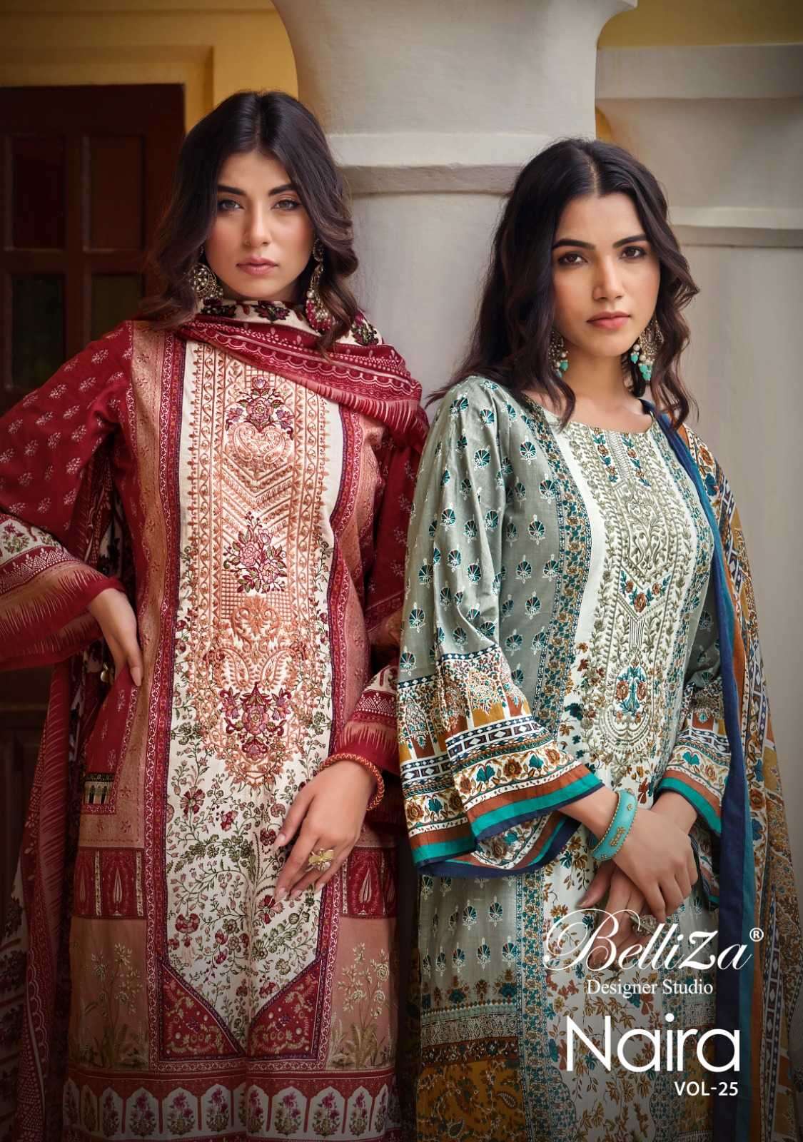 belliza naira vol 25 series 862001-862008 Pure Cotton Digital Prints suit