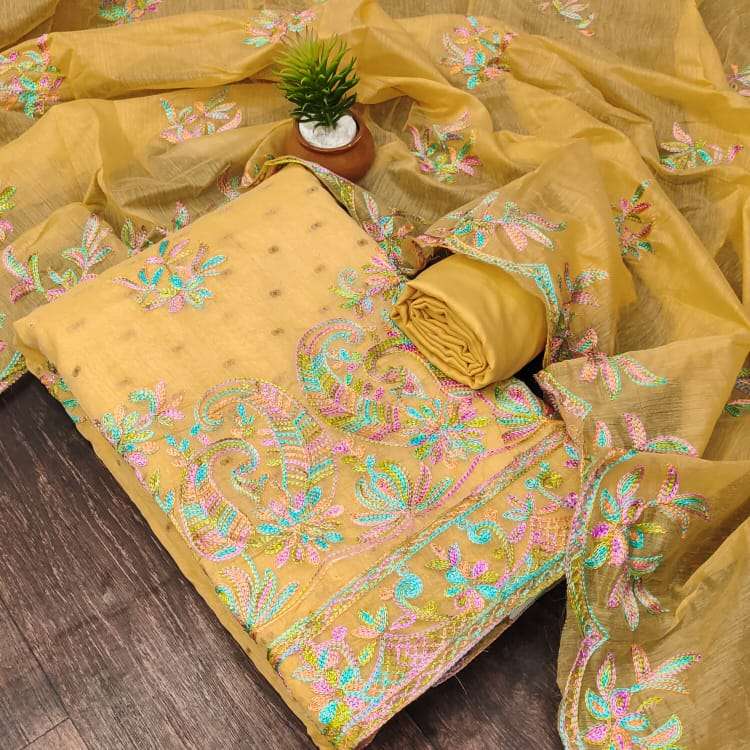 copare designer chanderi suit 